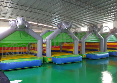 हाथी ग्रे Inflatable उछालभरी महल आकार 4 * 4 मी के साथ बच्चों के लिए मजेदार