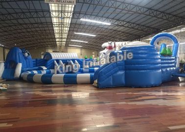 बच्चों / वयस्कों के लिए अनुकूलित सफेद मजेदार बड़े Inflatable पानी पार्क उपकरण