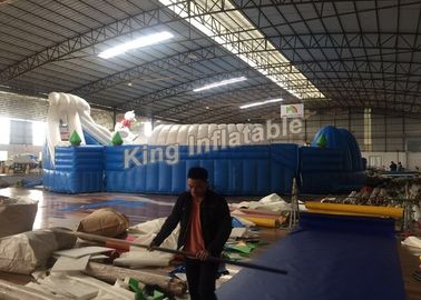 बच्चों / वयस्कों के लिए अनुकूलित सफेद मजेदार बड़े Inflatable पानी पार्क उपकरण