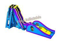 Blue / Yellow Inflatable Water Slide Games Commercial 12 * 4m hippo slide For Beach