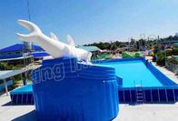 ग्राउंड पूल के साथ वाणिज्यिक Inflatable पानी स्लाइड पार्क 0.9 मिमी पीवीसी तिरपाल ब्लो पार्क