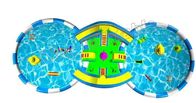 आउटडोर खेल दो पूल / पानी स्लाइड के साथ रंगीन Inflatable पिछवाड़े पानी पार्क
