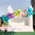 वाणिज्यिक सफेद inflatable बाउंसर महल कूद inflatable शादी उछाल घर