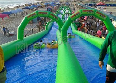 डबल लेन Inflatable पर्ची एन स्लाइड बच्चों एन वयस्कों के लिए 100 मीटर लंबी है