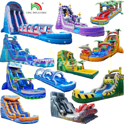 कई शैलियों अनुकूलन वाणिज्यिक आवासीय inflatable पानी स्लाइड पीवीसी पानी स्लाइड के साथ inflatable स्लाइड