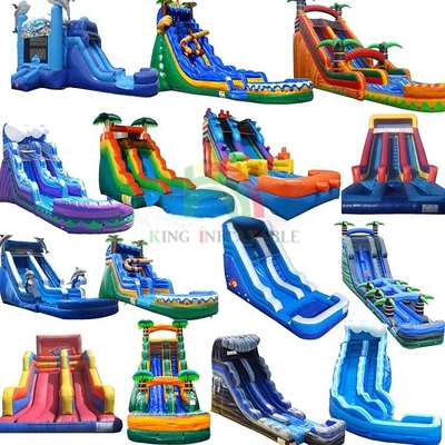 अनुकूलित inflatable स्लाइड्स inflatable पानी स्लाइड गीला सूखी स्लाइड स्विमिंग पूल के साथ