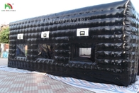 घटना काले पीवीसी पोर्टेबल पिछवाड़े पार्टी हाउस inflatable नाइट क्लब एलईडी डिस्को प्रकाश inflatable नाइट क्लब घन तम्बू