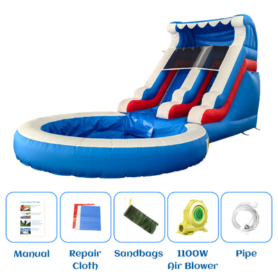 कारखाने प्रत्यक्ष बिक्री वयस्क और बच्चों के लिए पूल पानी स्लाइड के साथ inflatable पानी स्लाइड inflatable