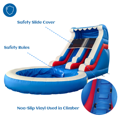कारखाने प्रत्यक्ष बिक्री वयस्क और बच्चों के लिए पूल पानी स्लाइड के साथ inflatable पानी स्लाइड inflatable