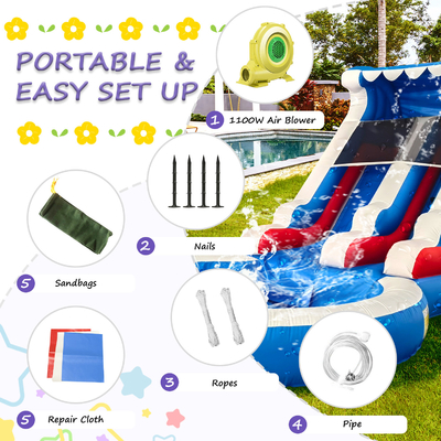 कारखाने प्रत्यक्ष बिक्री वयस्क और बच्चों के लिए पूल पानी स्लाइड के साथ inflatable पानी स्लाइड inflatable
