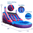 आउटडोर वाणिज्यिक डबल लेन पूल के साथ inflatable पानी स्लाइड