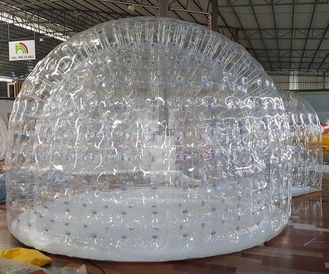 सजावटी inflatable 10ft व्यास खाली बर्फ गुब्बारा पारदर्शी बुलबुला तम्बू