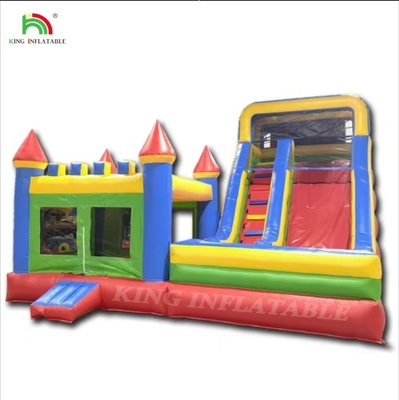 थोक पानी स्लाइड के साथ inflatable महल सूखी और गीली कॉम्बो कस्टम inflatable उछाल घर