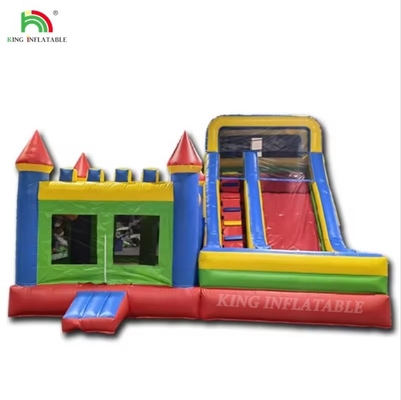 थोक पानी स्लाइड के साथ inflatable महल सूखी और गीली कॉम्बो कस्टम inflatable उछाल घर