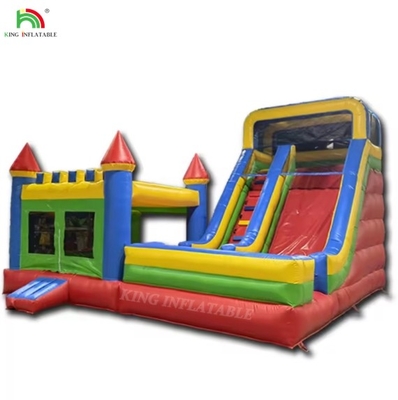 थोक पानी स्लाइड के साथ inflatable महल सूखी और गीली कॉम्बो कस्टम inflatable उछाल घर