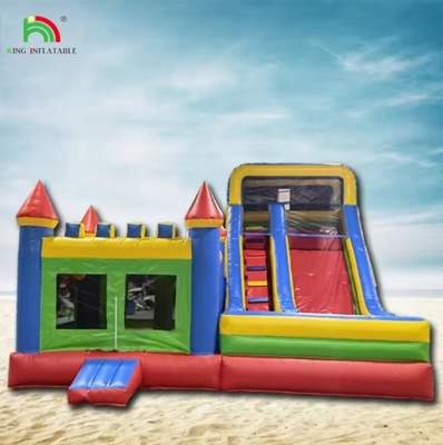 थोक पानी स्लाइड के साथ inflatable महल सूखी और गीली कॉम्बो कस्टम inflatable उछाल घर