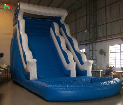 पूल के लिए मनोरंजन पार्क inflatable स्लाइड ब्लोअर के साथ inflatable बाउंसर पानी स्लाइड