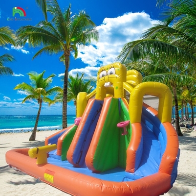 वाणिज्यिक वाटर स्लाइड inflatable बच्चे आउटडोर डबल लेन वाटर स्लाइड उछाल घर पूल के साथ inflatable पानी स्लाइड