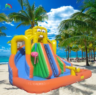 वाणिज्यिक वाटर स्लाइड inflatable बच्चे आउटडोर डबल लेन वाटर स्लाइड उछाल घर पूल के साथ inflatable पानी स्लाइड