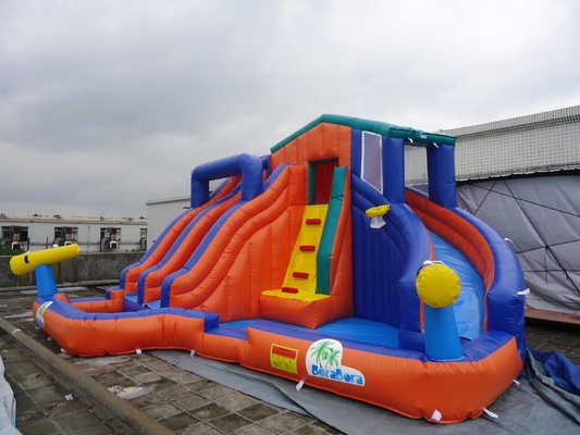आउटडोर विशाल डबल ट्रैक inflatable बाउंसर वाटर स्लाइड वाटर पार्क