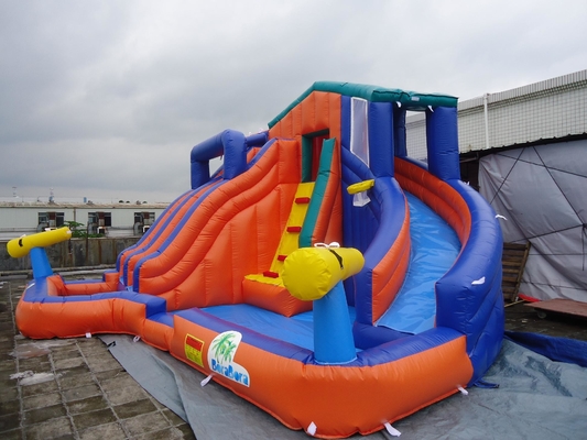 आउटडोर विशाल डबल ट्रैक inflatable बाउंसर वाटर स्लाइड वाटर पार्क