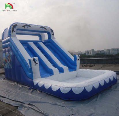 वाणिज्यिक वाटर स्लाइड inflatable बच्चे आउटडोर डबल लेन inflatable पानी स्लाइड पूल के साथ