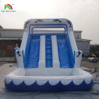 वाणिज्यिक वाटर स्लाइड inflatable बच्चे आउटडोर डबल लेन inflatable पानी स्लाइड पूल के साथ