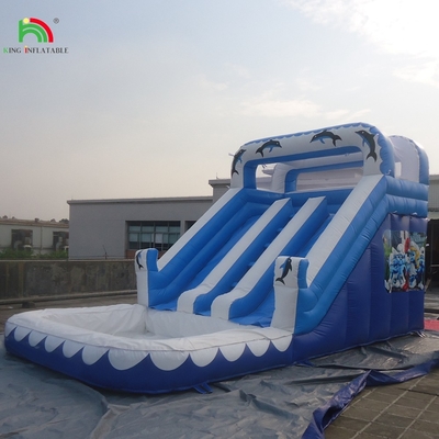 वाणिज्यिक वाटर स्लाइड inflatable बच्चे आउटडोर डबल लेन inflatable पानी स्लाइड पूल के साथ