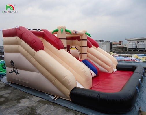 कस्टम inflatable बाउंसर कॉम्बो कैसल सूखी और गीली कॉम्बो डबल लेन पूल के साथ inflatable पानी स्लाइड
