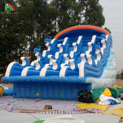 आउटडोर ग्रीष्मकालीन शीतल लहर पूल स्लाइड इनग्राउंड पूल वयस्क बच्चों के लिए inflatable पानी स्लाइड