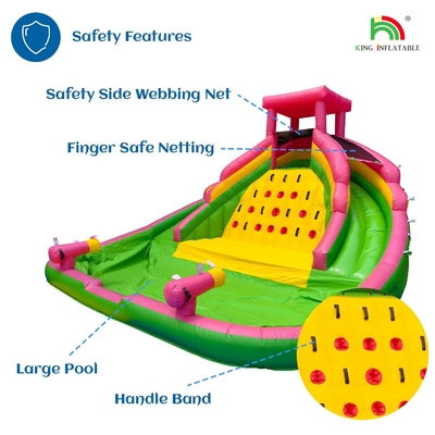 बालकों और वयस्कों के लिए पूल के साथ वाणिज्यिक inflatable पानी स्लाइड डबल लेन पानी स्लाइड inflatable