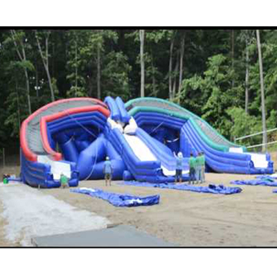 उच्च गुणवत्ता वाली वाणिज्यिक बड़ी ट्रिपल inflatable पानी स्लाइड 3 लेन उच्च ज्वार inflatable पानी स्लाइड
