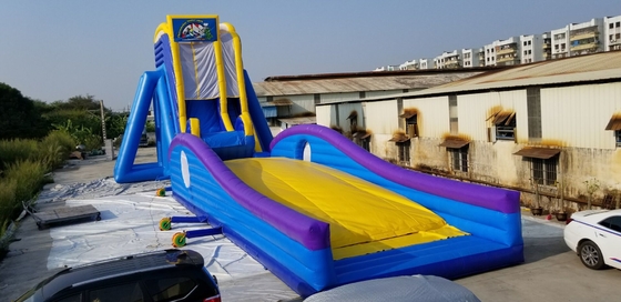 वाणिज्यिक पार्टी किराया दिलचस्प पागल नीले बच्चों और वयस्कों के लिए inflatable पानी स्लाइड