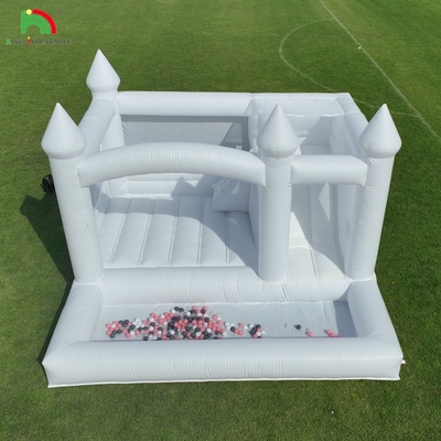 वाणिज्यिक सफेद inflatable उछाल महल घर बच्चों पानी स्लाइड गेंद गड्ढे के साथ