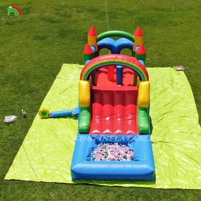 बच्चों के लिए आउटडोर पार्टी inflatable बाधाओं स्लाइड के साथ उछाल घर, गेंद गड्ढे, चढ़ाई, बाधाओं, ब्लोअर