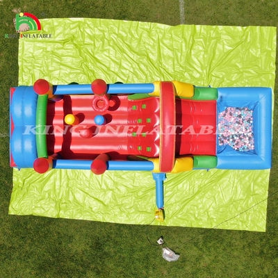 बच्चों के लिए आउटडोर पार्टी inflatable बाधाओं स्लाइड के साथ उछाल घर, गेंद गड्ढे, चढ़ाई, बाधाओं, ब्लोअर