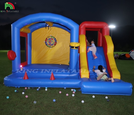 ब्लोअर के साथ बच्चों के लिए inflatable उछाल महल, स्लाइड के साथ उछाल महल, चढ़ाई, बाधाओं, ट्रैंपोलिन, बॉल पिट पूल