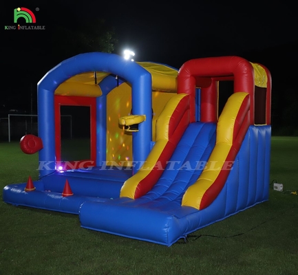 ब्लोअर के साथ बच्चों के लिए inflatable उछाल महल, स्लाइड के साथ उछाल महल, चढ़ाई, बाधाओं, ट्रैंपोलिन, बॉल पिट पूल