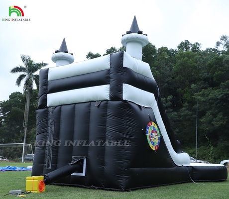 ब्लैक एंड व्हाइट कमर्शियल inflatable पानी स्लाइड के साथ पूल पानी स्लाइड inflatable