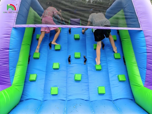 डबल लेन inflatable पानी स्लाइड संयोजन के साथ पूल बाधा चढ़ाई के लिए inflatable पूल स्लाइड