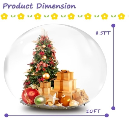 10FT Inflatable Snow Globe 0.5mm पीवीसी क्रिसमस सजावट विशाल पारदर्शी Inflatable Bubble Igloo Tent