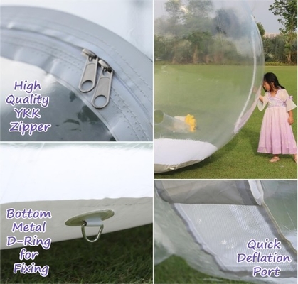 10FT Inflatable Snow Globe 0.5mm पीवीसी क्रिसमस सजावट विशाल पारदर्शी Inflatable Bubble Igloo Tent