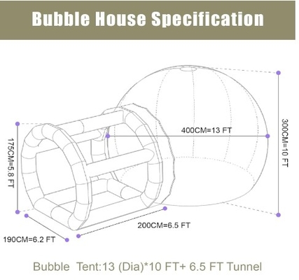 आउटडोर inflatable बुलबुला तम्बू पारदर्शी क्रिस्टल गुंबद inflatable बुलबुला तम्बू शादी के लिए गुब्बारे के साथ