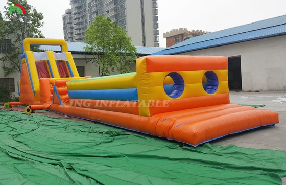 कस्टम स्पोर्ट inflatable कार्निवल गेम्स inflatable चैलेंज रेस बाधा कोर्स डबल लेन चढ़ाई और स्लाइड के साथ