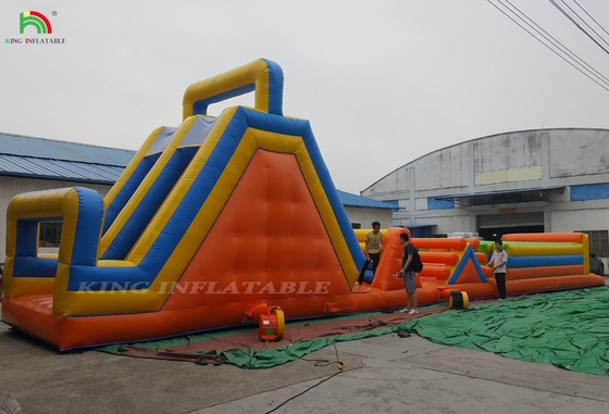 कस्टम स्पोर्ट inflatable कार्निवल गेम्स inflatable चैलेंज रेस बाधा कोर्स डबल लेन चढ़ाई और स्लाइड के साथ