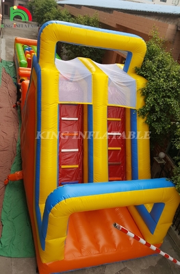 कस्टम स्पोर्ट inflatable कार्निवल गेम्स inflatable चैलेंज रेस बाधा कोर्स डबल लेन चढ़ाई और स्लाइड के साथ