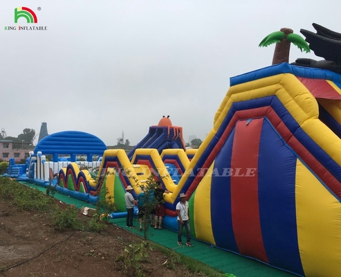 आउटडोर विशाल inflatable बड़ा उछाल थीम आउटडोर पार्क खेल का मैदान inflatable महल कॉम्बो inflatable बाधा पाठ्यक्रम