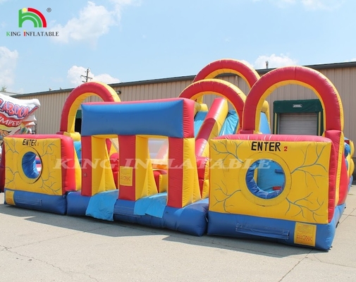 आउटडोर इंटरएक्टिव inflatable बाधा कोर्स ब्लास्ट अप किड्स आउटडोर बाधा कोर्स खेल का मैदान
