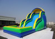 Commercial Inflatable Giant Jumping Water Slide Twist wave slide With Pool 18 * 8m