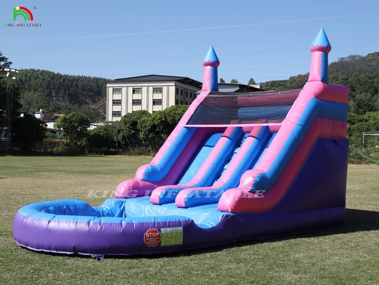 वाणिज्यिक 100% पीवीसी डबल लेन inflatable पानी स्लाइड आउटडोर गीला सूखी बड़े पानी स्लाइड के साथ स्प्लैश पूल
